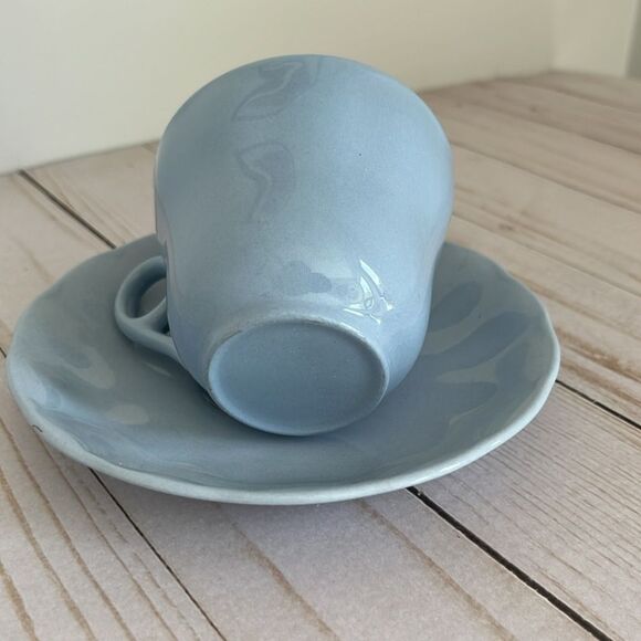 1950s Grindley Lupin Blue Petalware teacup and saucer - Picture 3 of 7